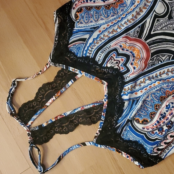 In Bloom by Jonquil Royal Paisley Print V Neck Dress or Nightie / Nightgown - Picture 2 of 5